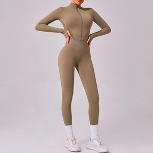 custom branding premium compression <b>jumpsuit</b> manufacturer wholesale stretch fitness apparel women supplier - Product Image 2