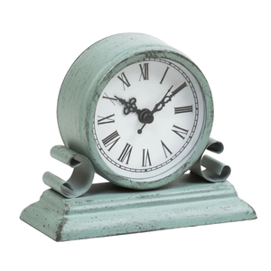 Vintage <b>Wooden</b> Pedestal Metal Table Clock Antique Chrome Finished Standing <b>Mantel</b> Clock Round <b>Wooden</b> Tabletop Clock for Home - Product Image 3