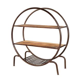 Decorative Geometric Diamond Wall Shelve 2 Tier Wood Farmhouse <b>Shelves</b> for Bedroom and <b>Bathroom</b> Metal Wall Reck Bookshelf - Product Image 2