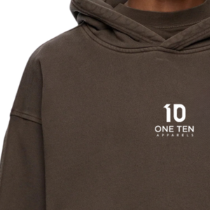 เสื้อฮู้ดดี้ฟลีซฟอกสีสำหรับผู้ชาย ทรงหลวม สไตล์สตรีท รับผลิตแบบ OEM ODM พร้อมสกรีนโลโก้ - Product Image 5