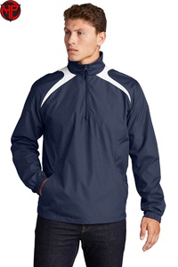 Mens Windbreaker <b>Jacket</b> Quarter Zip Pullover Breathable <b>Lightweight</b> Outdoor Training <b>Jacket</b> Discharge Printing - Product Image 2
