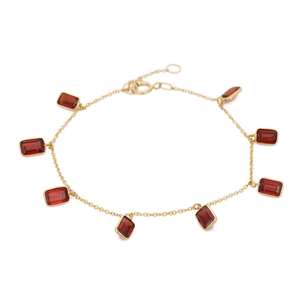 18K Natural Garnet Fine <b>Bangle</b> Bracelet - Product Image 3