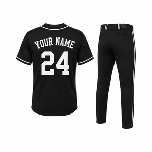 Maillot de baseball de qualité supérieure avec impression de logo personnalisé, ensemble respirant de chemise et de pantalon de baseball en polyester pour les équipes sportives - Product Image 2