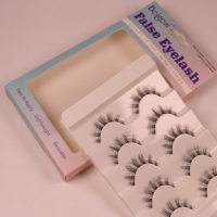 Cils artificiels de luxe haut de gamme faits à la main, effet naturel, réutilisables, en matériau PBT, 5 paires pour usage quotidien, bande invisible