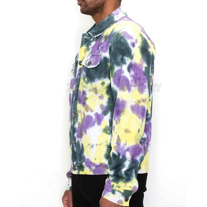 Chaqueta de mezclilla tie-dye para hombre fabricada en Pakistán, color personalizado, chaqueta de mezclilla tie-dye para hombre con logo personalizado, chaqueta de mezclilla para hombre - Product Image 4