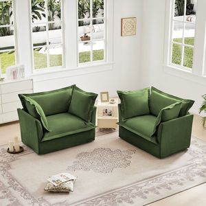 Set di 2 Poltrone Imbottite con Rivestimento per Soggiorno, Sala Lettura, Camera da Letto e Spazi di Lavoro - Product Image 3