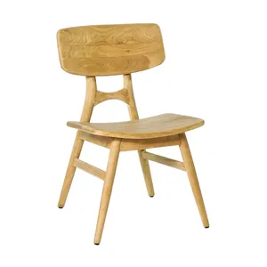 Chaise de salle à manger en teck massif de style scandinave, écologique, durable, avec un design naturel et élégant pour une utilisation moderne à la maison ou au restaurant - Product Image 1