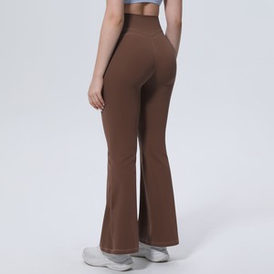 Elastic High Waist Women Sports <b>Flared</b> Pants Running Yoga <b>Leggings</b> Fitness Trousers - Product Image 5