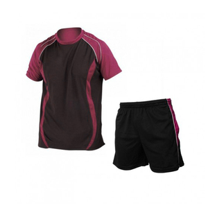 Conjunto de camiseta de fútbol para hombre, uniforme deportivo de manga corta a rayas azul oscuro que absorbe la humedad, ropa deportiva para todas las estaciones - Product Image 4