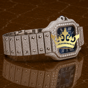 Luxury Round Dial Moissanite Watch Men Full Diamond Bracelet <b>Wristwatch</b> - Product Image 2