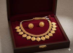 Premium High Gold <b>Necklace</b> Set Traditional South Indian Temple Jewellery Ethnic Bridal Wedding Party Wear Trendy <b>Statement</b> - Product Image 3