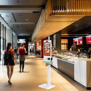 21.5 inch màn hình cảm ứng thức ăn nhanh nhà hàng hệ thống POS tự phục vụ đặt hàng & trả kiosk với SDK chức năng - Product Image 6