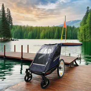 Poussette 3-en-1 pour bébé, chariot de jogging et remorque de vélo, design léger, tissu imperméable 600D, capacité de 28 kg - Product Image 4