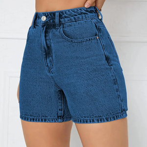 Shorts de Mezclilla Lavados Estilo Vintage, Corte Americano Ajustado, Holgado y Cómodo, Cintura Alta, Pantalones Cortos Sexys - Product Image 2