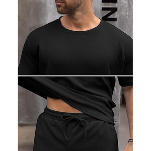 Conjunto de Verano para Hombre, Fabricante, 2 Piezas, Camiseta y Pantalones Cortos Cargo, Algodón, Ropa Casual Urbana, Suministro al por Mayor OEM - Product Image 5