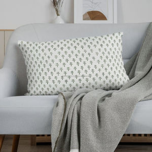 Funda de Cojín Ecológica de 18x18 con Estampado Indio en Bloque, con Motivos Étnicos Geométricos y Florales para Decoración de Sofás y Sillas en el Salón - Product Image 5