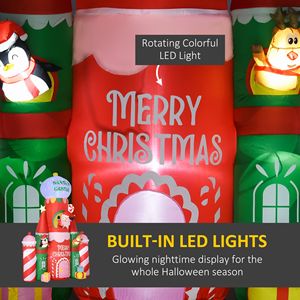 Château gonflable géant de Noël de 118 pouces avec lumières clignotantes pour décorations extérieures de jardin - Product Image 4