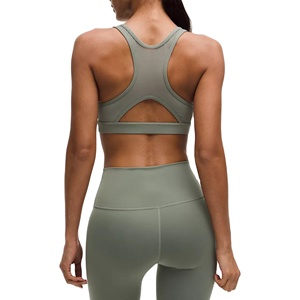 Women's Plus Size Racerback Sports <b>Bra</b> U-NECK Cutout Back High for Yoga <b>Top</b> Breathable Gym Running <b>Vest</b> Wirefree Workout - Product Image 2