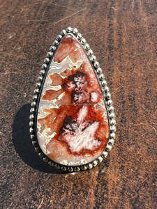 Anillo de Plata de Ley 925, joyería de Calcedonia ovalada, anillo de declaración, anillo de banda, regalo para ella - Product Image 5