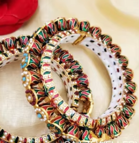 Royal Look Of Designer Kada <b>Bangle</b> Jewelry <b>Set</b> Stylish Traditional <b>Bangles</b> for Women Girls for Engagement Ceremony - Product Image 2