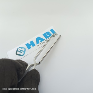 แหนบสแตนเลสปลายแหลม HABI INDUSTRIES แบบกำหนดเอง ป้องกันไฟฟ้าสถิต เป็นมิตรกับสิ่งแวดล้อม ทนทาน ทำด้วยมือ สำหรับต่อขนตาแบบวอลลุ่ม - Product Image 1