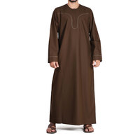 Vêtements islamiques Jubbah en gros, Thobe pour hommes musulmans, robe Abaya saoudienne arabe à manches longues