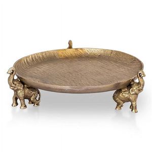 Vintage Antique Bronze Elephant Stand Bowl | Royal Asian Decor <b>Floating</b> <b>Candle</b> Basin - Product Image 1