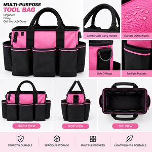 Sac à outils multifonction en tissu Oxford robuste avec un compartiment principal spacieux, plusieurs poches et des poignées confortables - Product Image 2