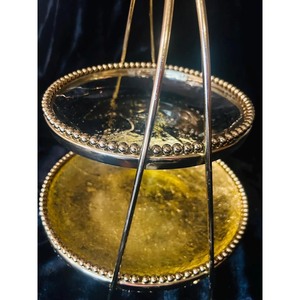 Two Tier Metal <b>Cake</b> <b>Stand</b> With Beaded Edge Handmade Gold Finish Multi Layer Serving Tray For Dessert Display - Product Image 5