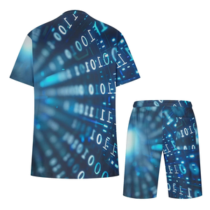 Men's Vintage Eco-Friendly Cotton Summer Two-Piece T-Shirt and Shorts <b>Set</b> - Product Image 3