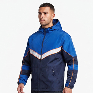 Veste coupe-vent à capuche pour homme, veste coupe-vent imperméable pour homme, poches zippées pour homme, coupe-vent - Product Image 1