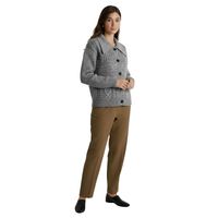 Cardigan en tricot gris pour femme, boutonné sur le devant, à manches longues, tricot torsadé, confortable et chaud, style décontracté, haut de mode, fabricant sur mesure en gros