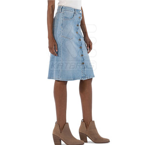 Falda Vaquera Moderna Informal y Transpirable de Algodón para Mujer con Tela Flexible, Estilo Veraniego a la Moda - Product Image 5