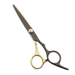 Black and Gold Professional Hair Cutting Thinning Shears Hairdressing Comb Standard Scissors <b>Set</b> Scissors Kit - Product Image 2