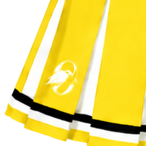 Jupe plissée courte jaune sublimée taille haute pour femme, uniforme de performance sportive, tenue de danse pour équipe, écologique - Product Image 6