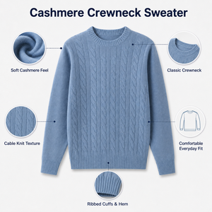 Pull en cachemire pour homme de qualité supérieure, col rond, offrant une chaleur standard, une texture douce, une forme classique, un style décontracté, idéal pour toutes les saisons, séchage rapide - Product Image 6