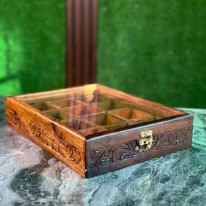 Custom Logo Wooden Spice <b>Box</b> Manufacturer Indian Masala Dabba Supplier - Product Image 4
