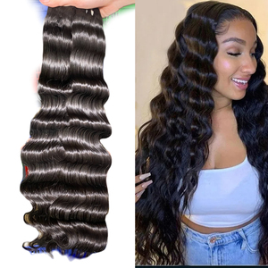 Vente en gros de haute qualité 8-40 pouces Extensions de cheveux de matière première de Remy vietnamien à vague profonde en vrac non traitées - Product Image 1