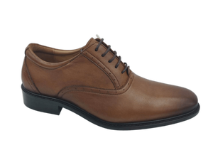 Zapatos Oxford de vestir para hombre, color marrón, de piel de oveja, con cordones, punta en pico, para oficina, carrera profesional, color sólido, suela de goma, para todas las estaciones. - Product Image 6