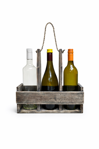 Estante para 3 Botellas de Vino de Madera de Teca, Diseño Minimalista, Hecho a Mano, Ecológico, con Asa de Cuerda - Product Image 3