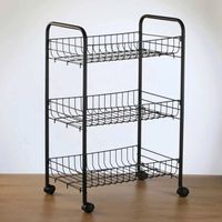 Chariot de cuisine multifonction en métal avec roulettes pour organiser les articles de garde-manger, les légumes et les accessoires de cuisine