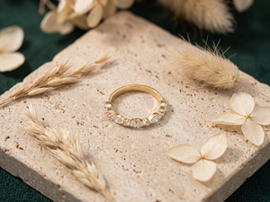 แหวนแต่งงานแบบมินิมอลลิสต์ ทอง 14K ประดับเพชรทรงมาร์คีส์และทรงกลม ขายส่งเครื่องประดับหรูหราสั่งทำได้ตามแบบ OEM ODM - Product Image 2