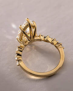 IGI Lab Grown Pear Cut Diamond Vintage 14K Amarillo Boda/Anillo de compromiso Unisex Oro blanco Fiesta de aniversario-Digno - Product Image 3