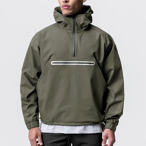 Bulk Outdoor Sportswear Athletic Jacket Supplier Low MOQ 1/4 Zip Pullover Windbreaker Tracksuit Performance Running Wear Anorak - Product Image 1