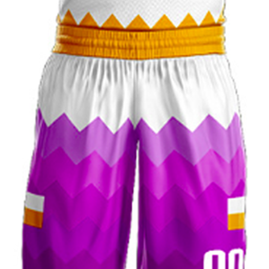 Custom Purple Geometric Basketball Uniform Set Sleeveless Quick Dry Unisex Adult Sublimated Print With Name And Number - Product Image 3