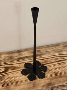 The Best <b>Candle</b> <b>Holder</b> for Tall and Large <b>Candles</b> Wrought Iron Aster Orchid Periwinkle Flax Design <b>Black</b> <b>Candle</b> <b>Holder</b> - Product Image 5