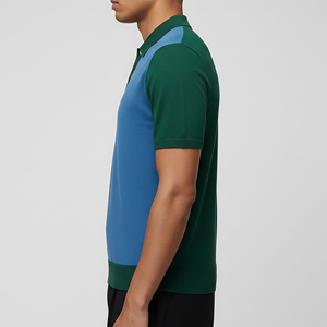 เสื้อยืดแขนสั้นผู้ชายทรงเข้ารูป ระบายอากาศ แห้งเร็ว ผ้าถักแบบสั่งทำพิเศษ พิมพ์โลโก้ดิจิทัลตามสั่ง ซิปสูง - Product Image 3