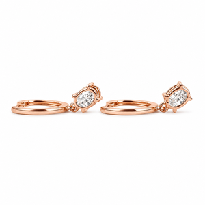 ต่างหูห่วงประดับเพชรเพาะเลี้ยงในห้องปฏิบัติการทอง 14K |   ต่างหูห่วงประดับเพชรทรงรีและทรงกลม |   เครื่องประดับงานแต่งงานสุดหรู |   ของขวัญสำหรับผู้หญิง - Product Image 1