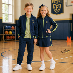 Ensemble d'uniformes scolaires confortables en polycoton, fournisseur d'uniformes personnalisés pour élèves du primaire - Product Image 1