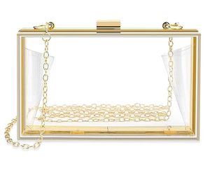 Bolso de mano transparente para mujer, con cadena, para fiestas, bodas y eventos nocturnos. - Product Image 1